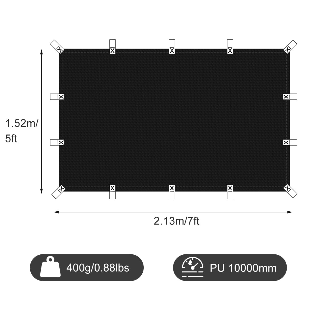 Honsaifau lightweight tarp enables easy camping setup and quick shade.