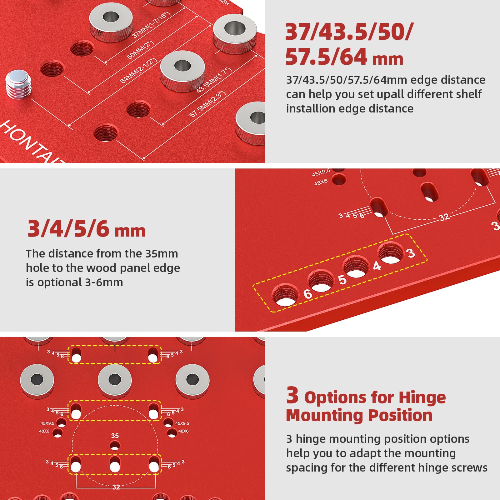 HONTAITUO shelf pin holes in a row for precise spacing