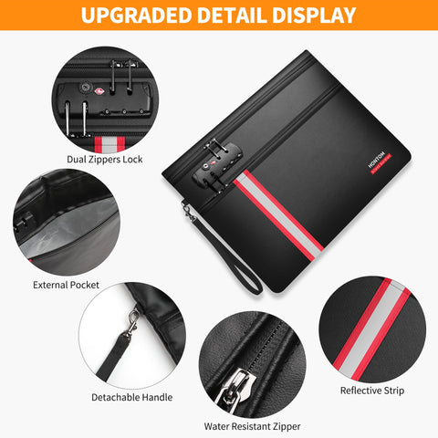 Water-resistant silicone-coated fiberglass shell shields contents from moisture.