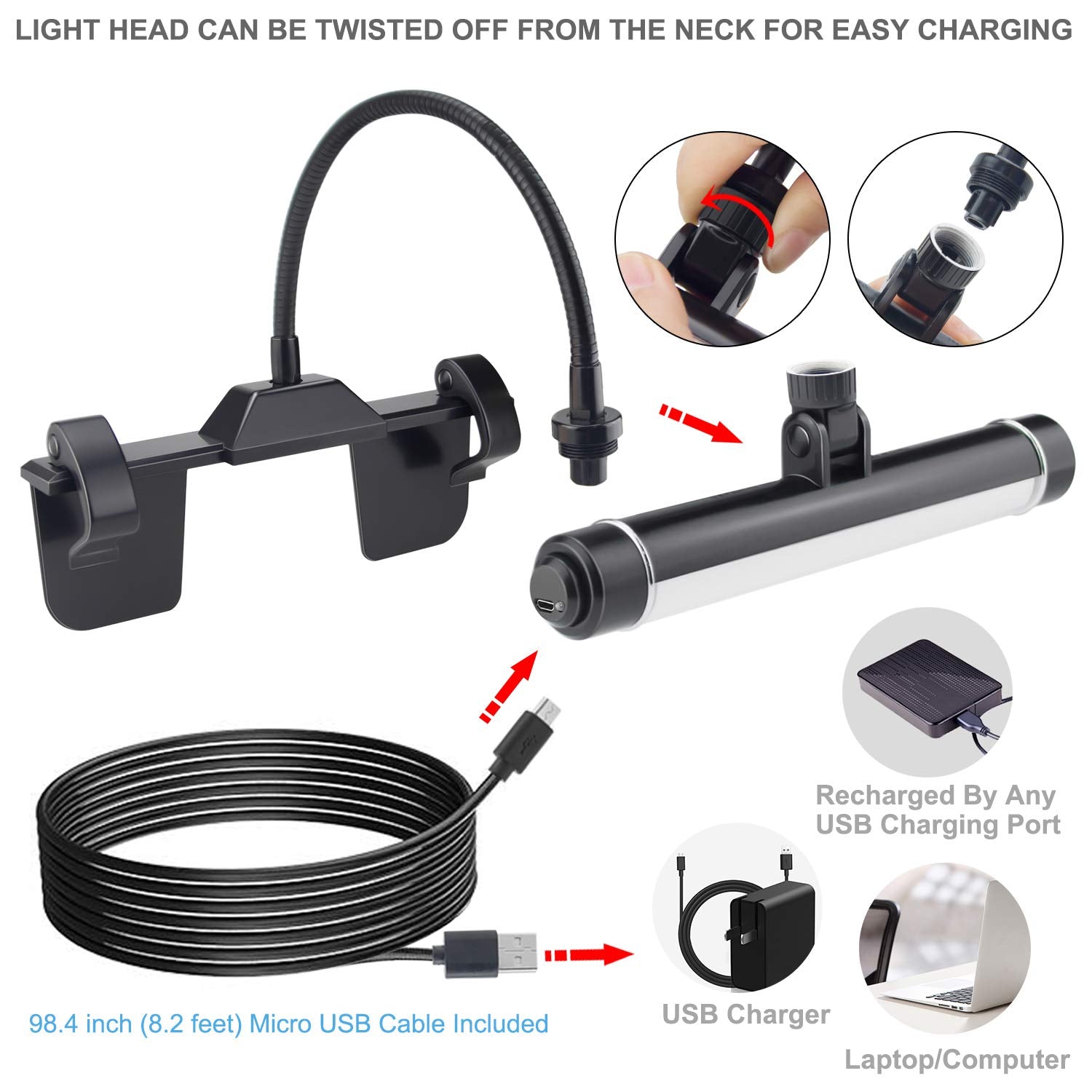 HONWELL flexible neck adjustment lets you aim light without repositioning the frame