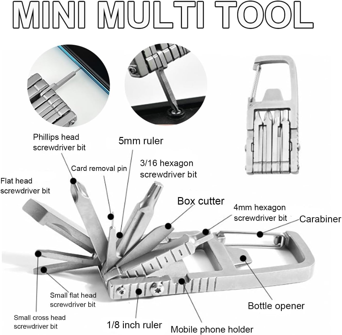 Honyge Mini Multitool Self phone holder securely holding a phone during activity