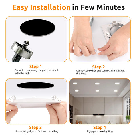 HONZIN 12-pack square LED lighting for ceilings