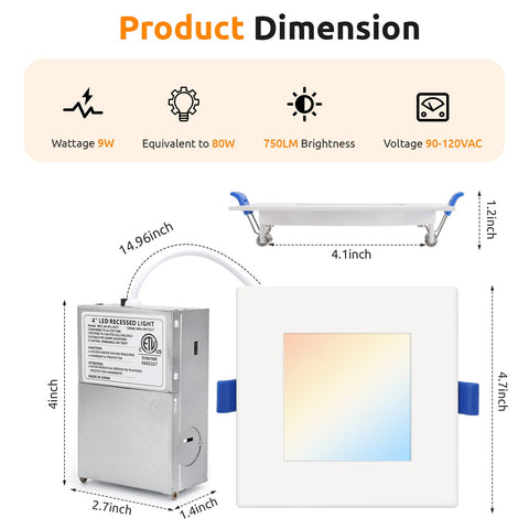 HONZIN recessed LED rated for 54,000 hours of life