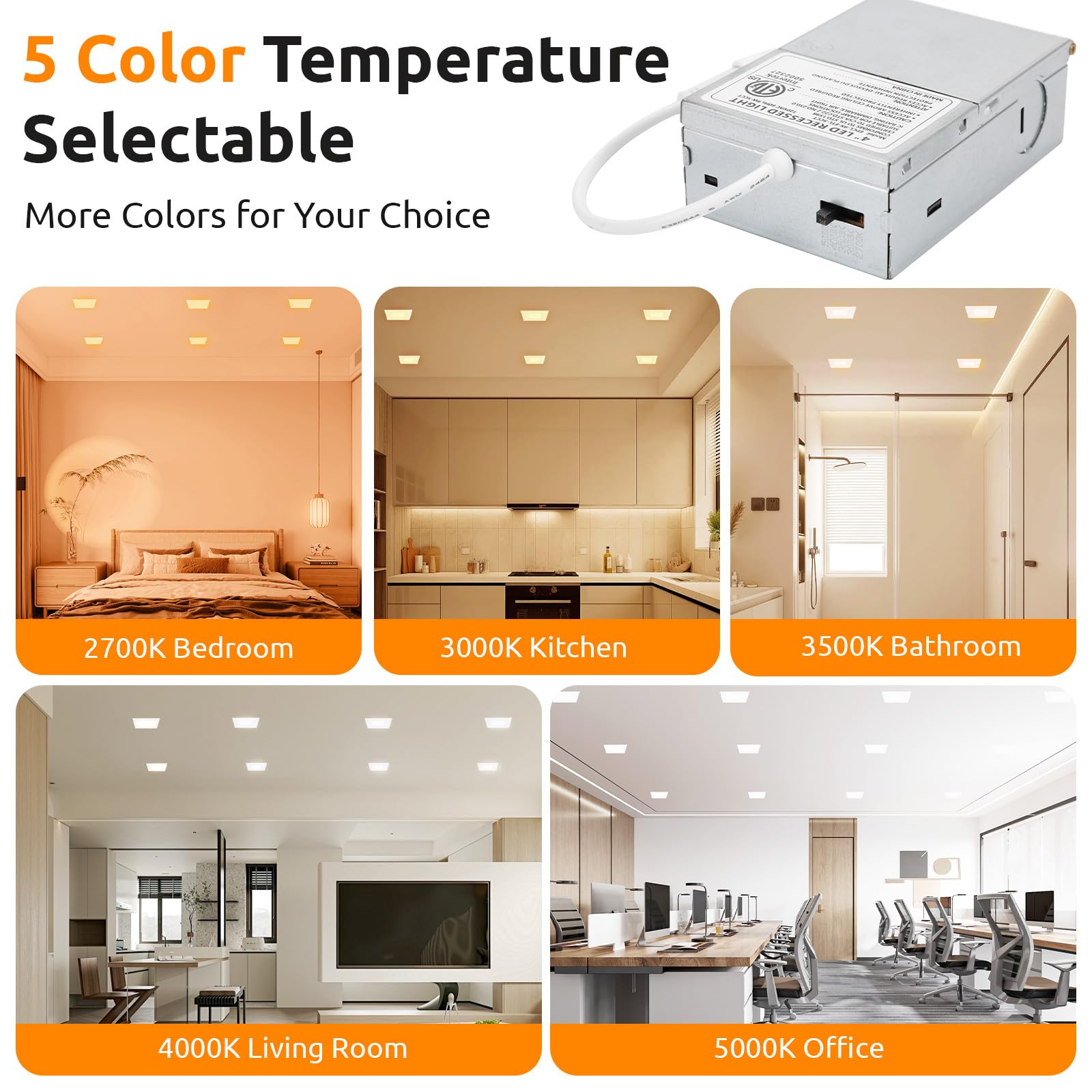 HONZIN dimmable recessed light with smooth brightness control