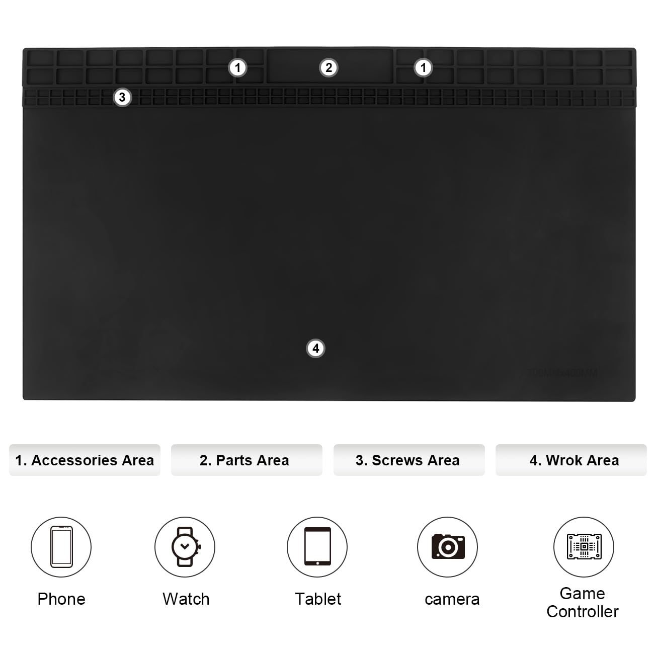 Hooandxk heat-resistant mat withstands up to 932°F for soldering tasks