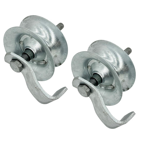 HOOBBS sliding gate roller front view with a 5-inch wheel for durable outdoor gates.