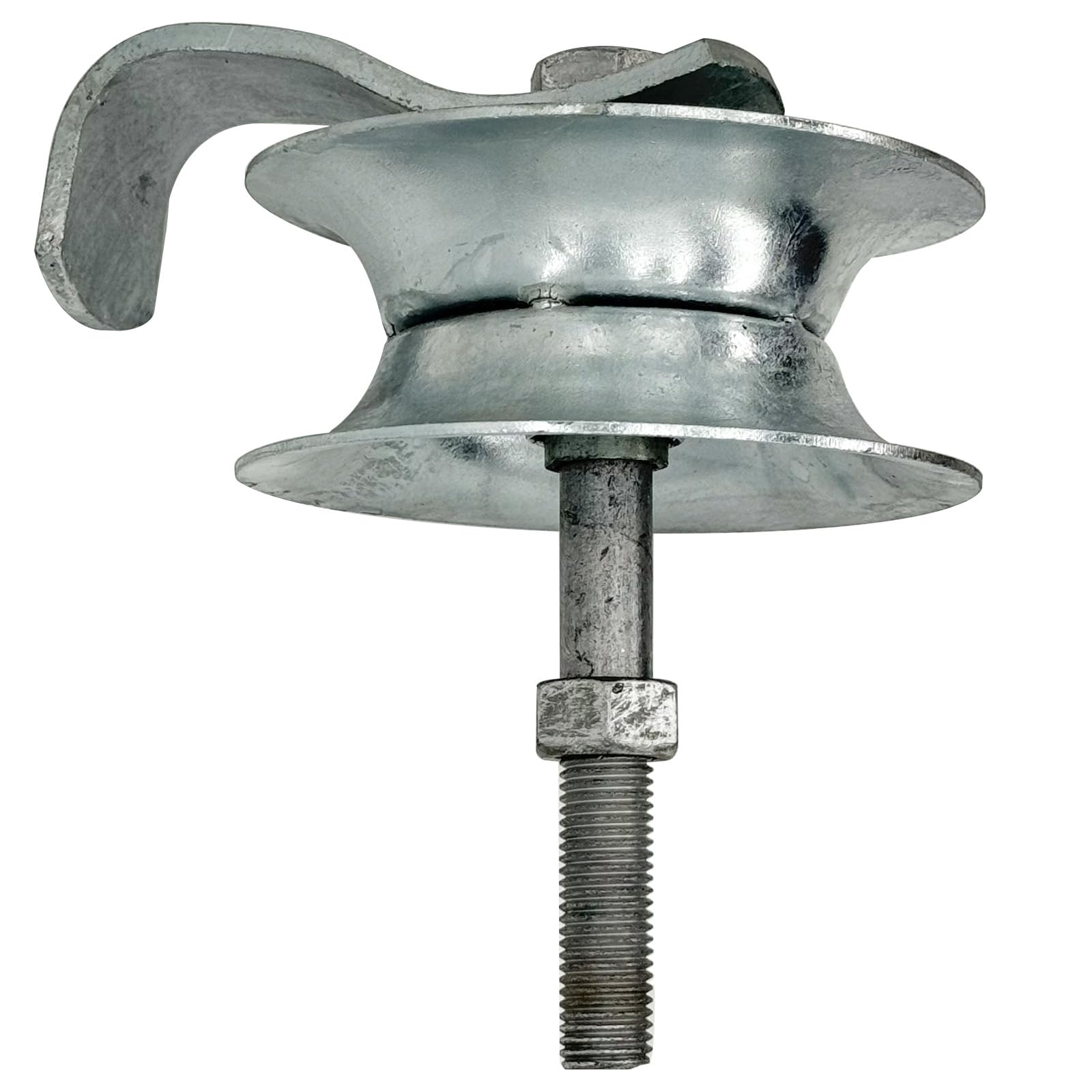 HOOBBS sliding gate roller demonstrates compatibility with 1 5/8-inch pipe track.