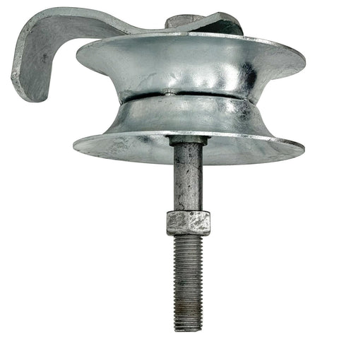 HOOBBS sliding gate roller demonstrates compatibility with 1 5/8-inch pipe track.