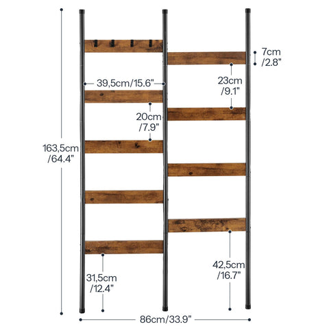HOOBRO blanket ladder uses a sturdy metal frame with particleboard shelves for durability.