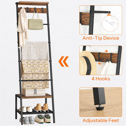 HOOBRO Blanket Ladder three-shelves for textiles and decor