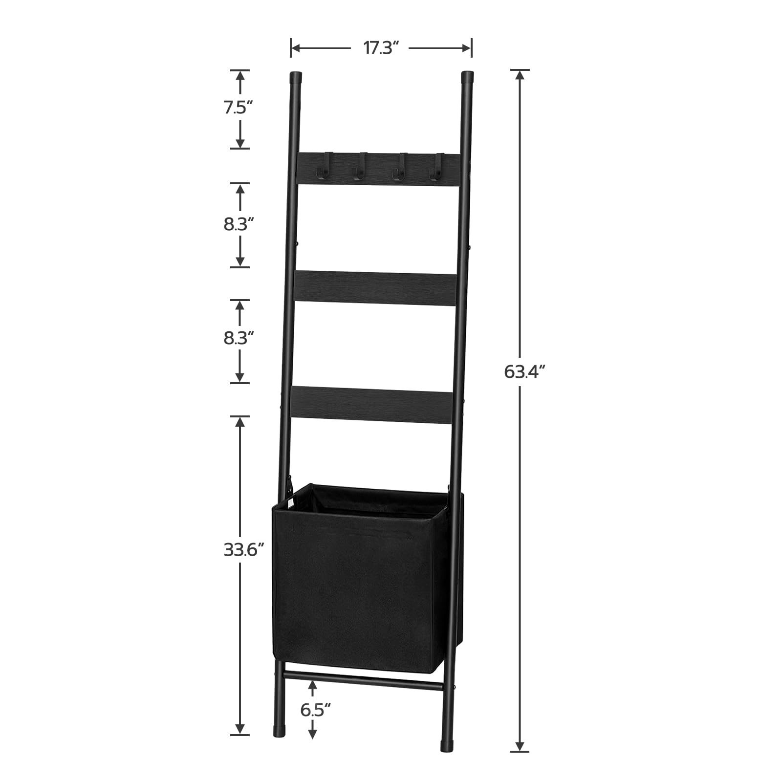 HOOBRO drying and display rack suited for bathroom or living room.