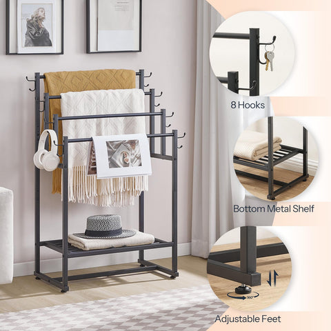 HOOBRO industrial black frame showcases durable metal construction and modern style installation.