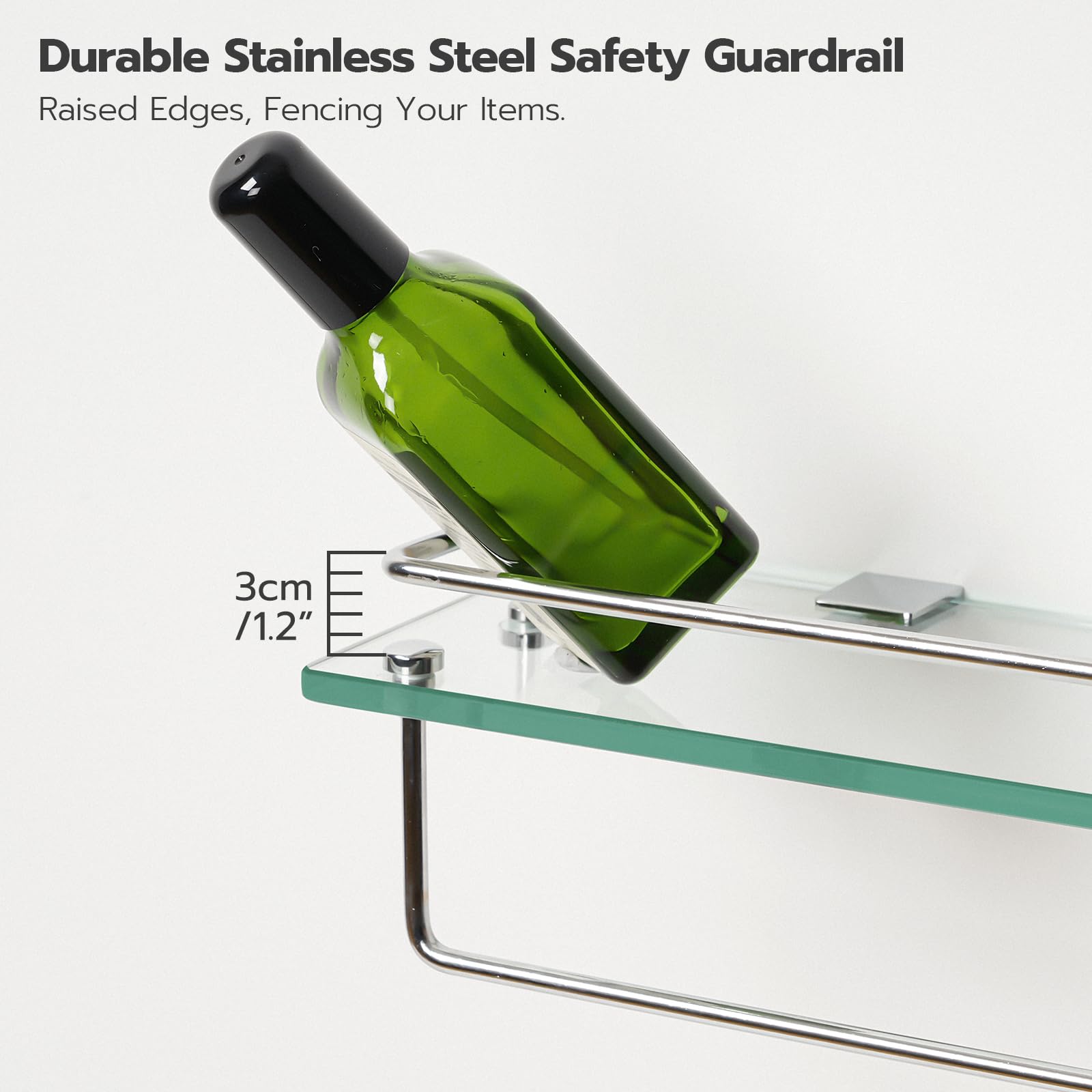 HOOBRO modern silver finish complements contemporary bathroom decor.