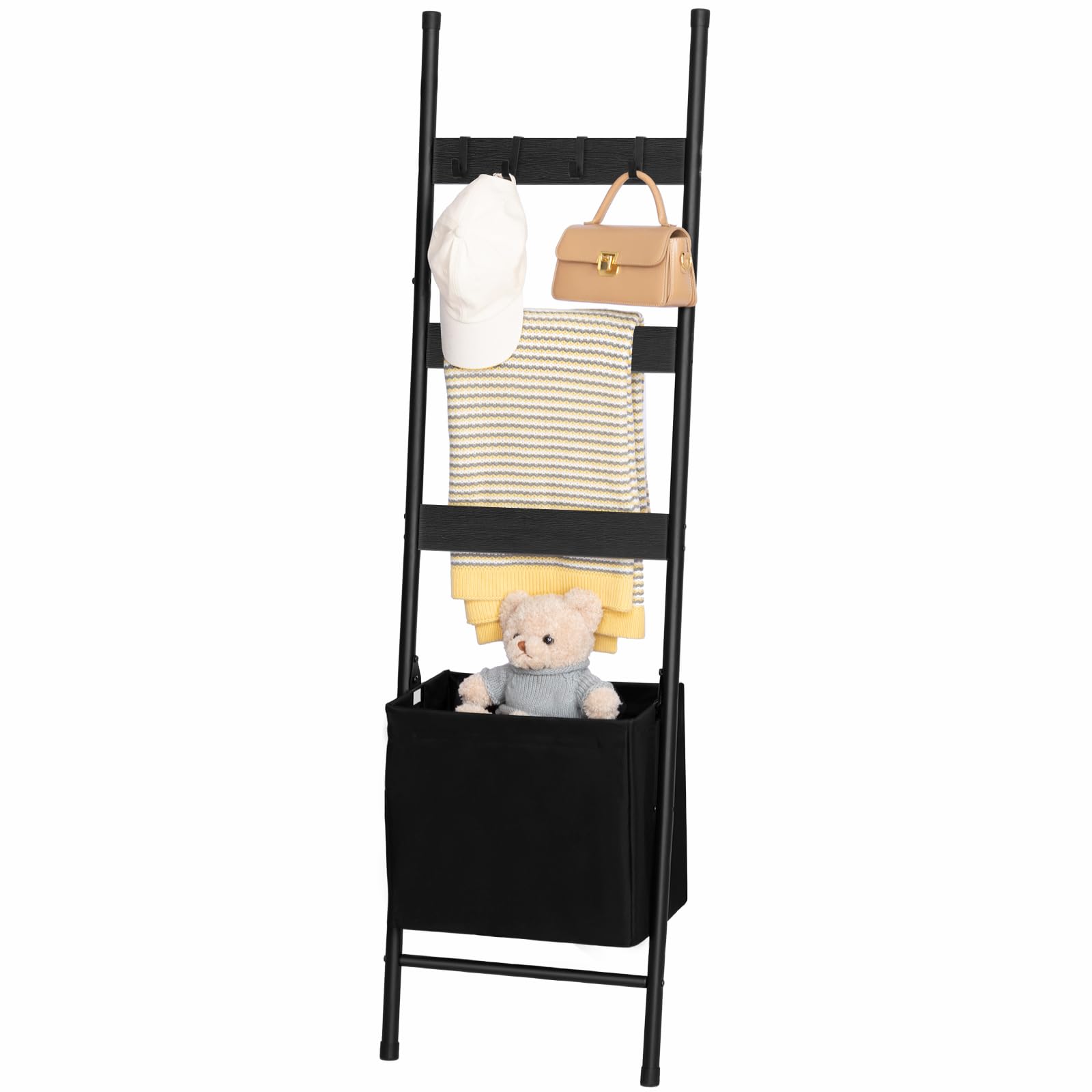 HOOBRO ladder helps organize towels, blankets, and clothes in any space.