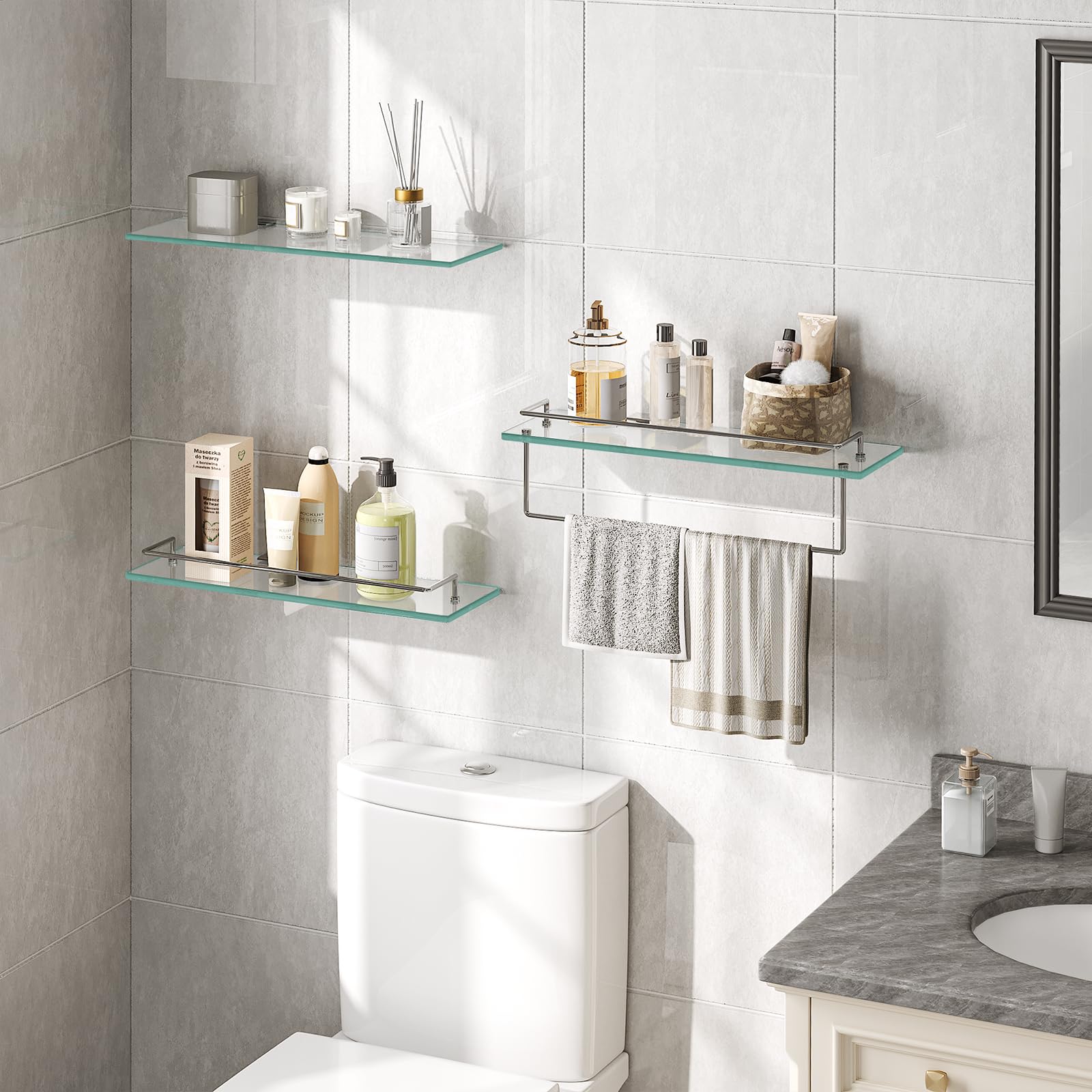 HOOBRO stainless steel wall brackets offer strong support and a clean look.