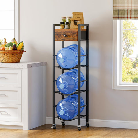 HOOBRO tiered capacity supports three 5-gallon bottles securely