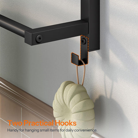HOOBRO towel rack stainless steel construction emphasizes durability.