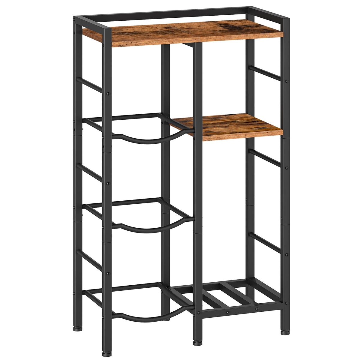 HOOBRO water bottle rack three-tier stand shows rustic-industrial design for organized kitchen storage