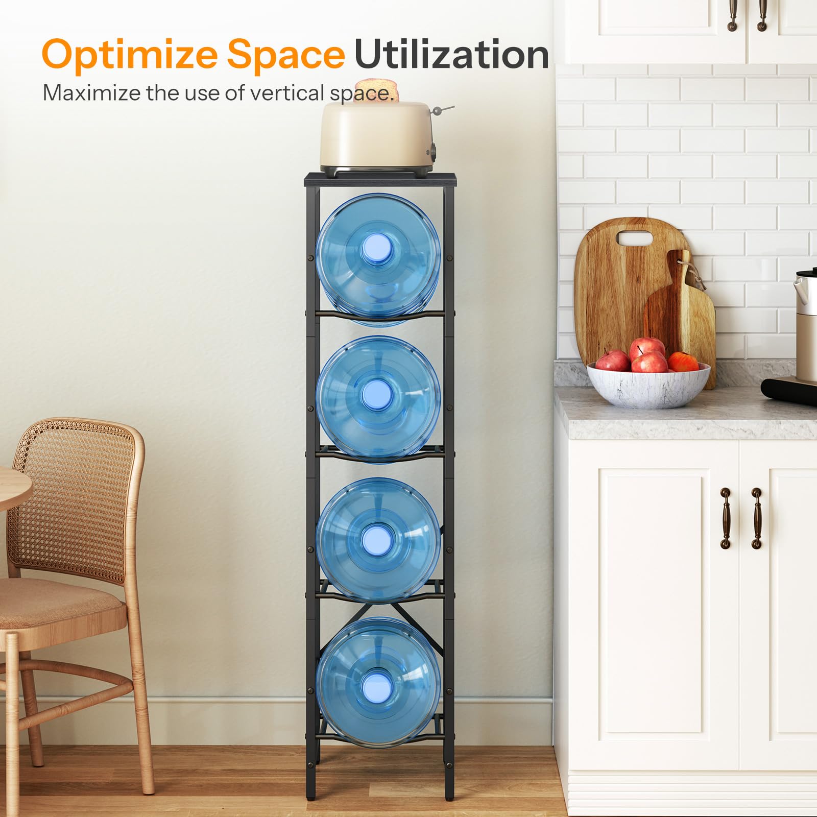 HOOBRO Water Jug Rack adjustable layers allow space customization.