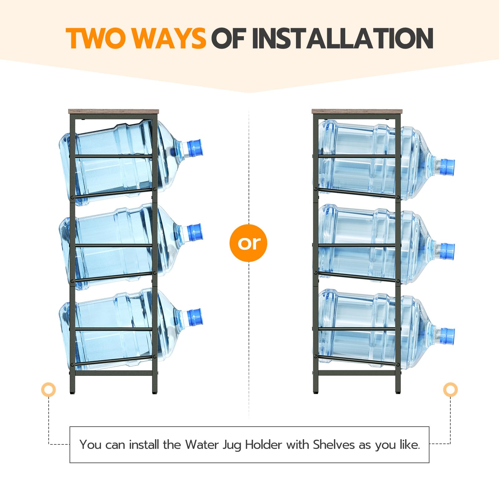 HOOBRO water jug rack – assembly parts laid out for easy, guided setup.