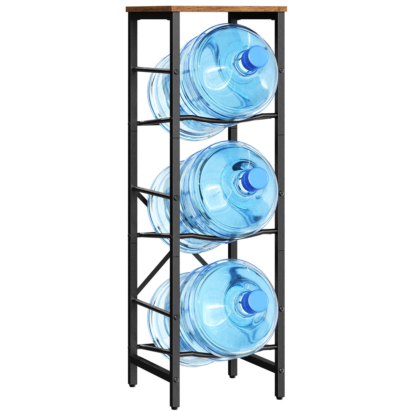 HOOBRO water jug rack front view shows stable 3-tier storage for 5-gallon jugs
