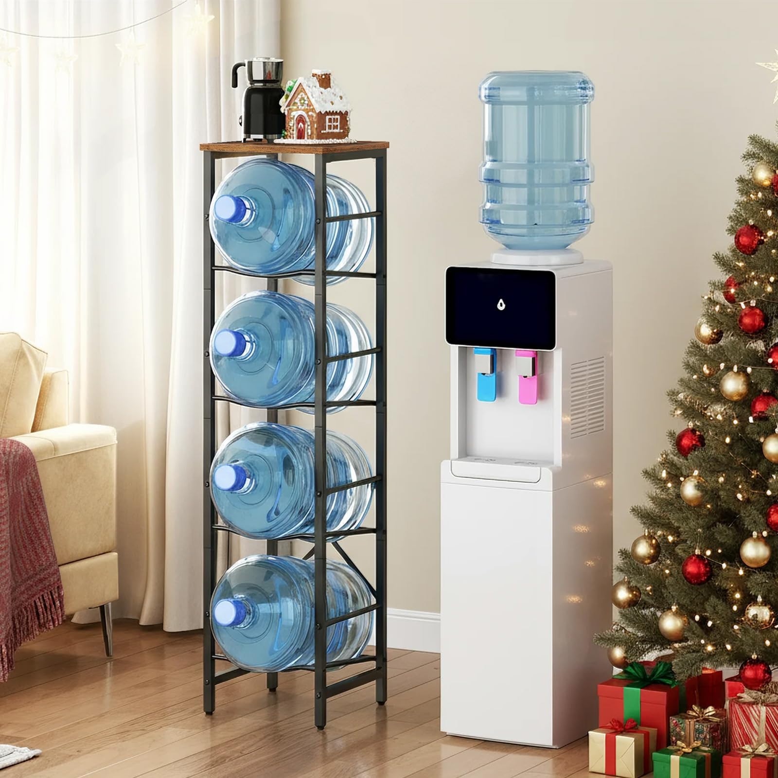 HOOBRO Water Jug Rack kitchen view fits a corner.