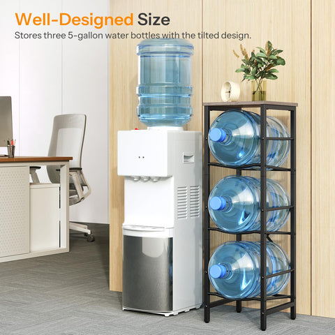 HOOBRO water jug rack – side view demonstrates adjustable feet for uneven floors.
