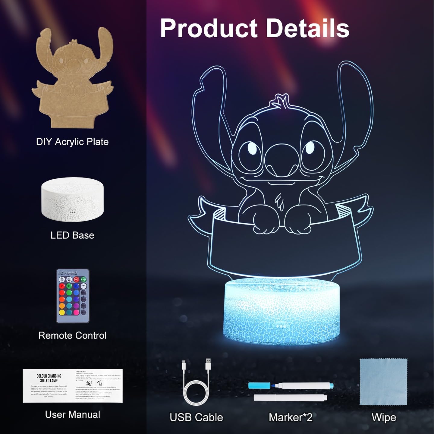Hoofun cleaning cloth included to keep the light looking new.