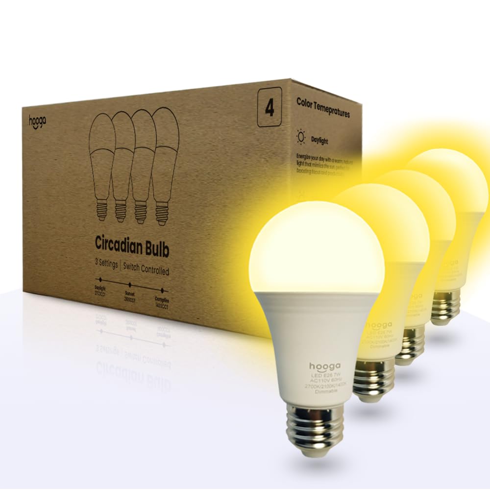 Hooga Circadian bulb 2700K full-spectrum for mood and color accuracy