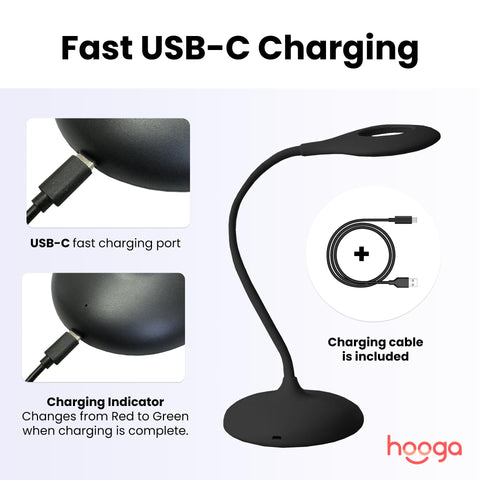 Hooga Desk Lamp full-spectrum 4000K provides daytime illumination for focused work