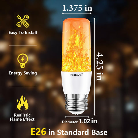 HoogaLife flame light bulb gravity sensor flame for natural flicker.