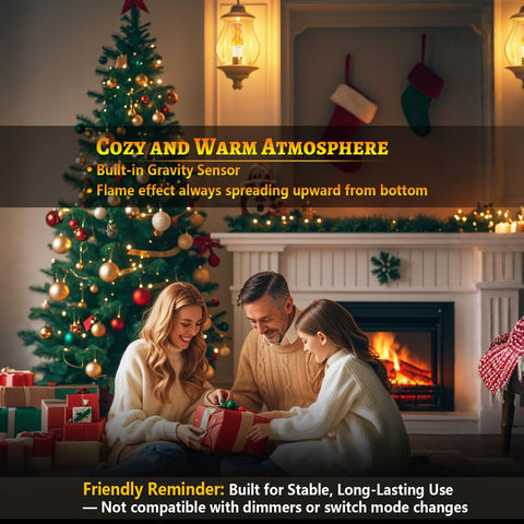 HoogaLife flame light bulb holiday decor suitable for Christmas and Halloween.