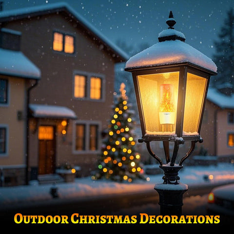 HoogaLife flame light bulb outdoor porch decor enhances exterior ambiance.