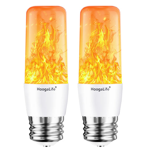 HoogaLife flame light bulb real flame effect for warm holiday ambience.
