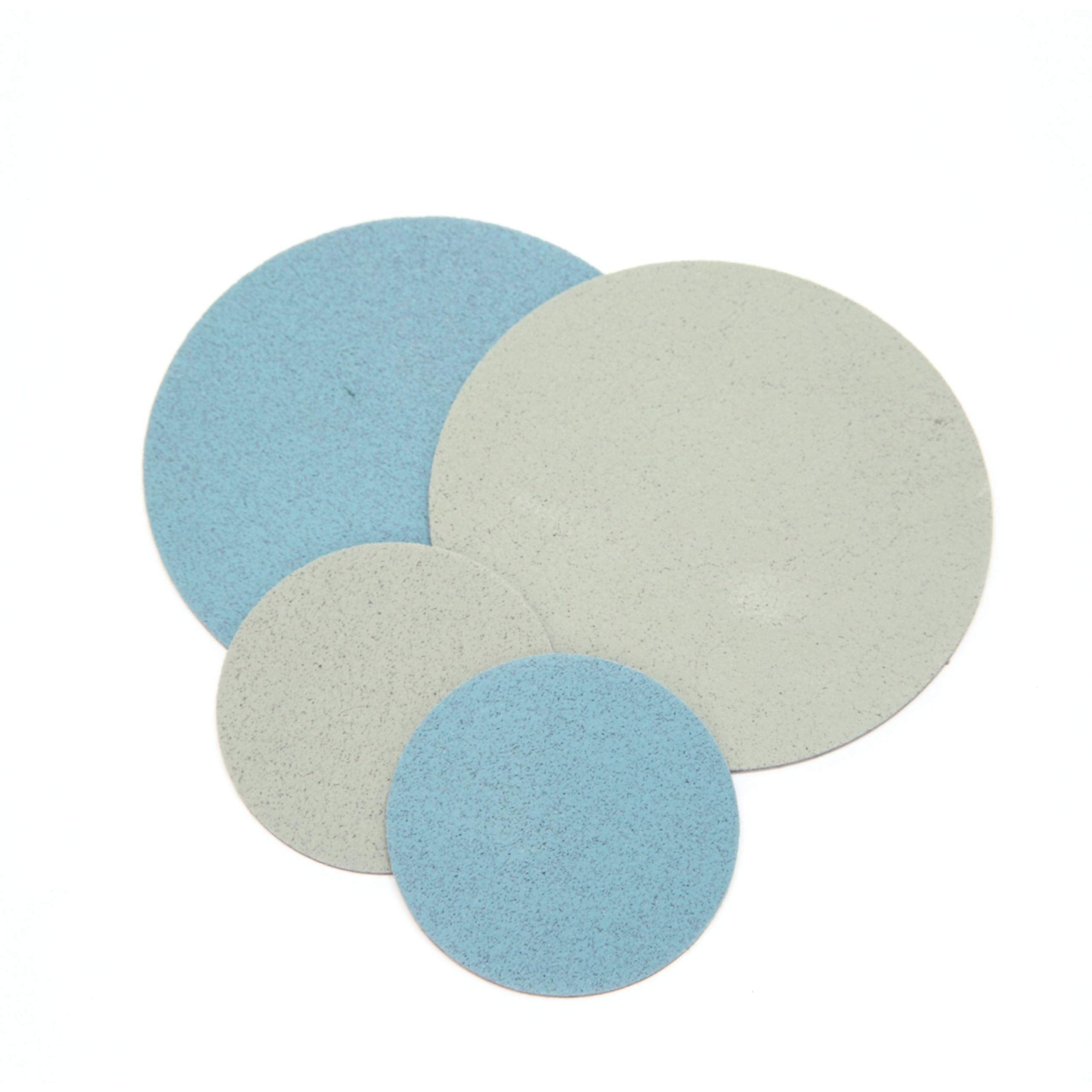 Hookit Trizact foam disc packaging emphasizes long disc life and value.