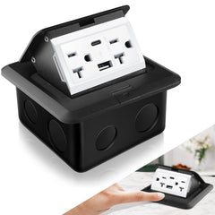 Hoolerry pop-up floor outlet cover ready for convenient countertop power access and neat integration.