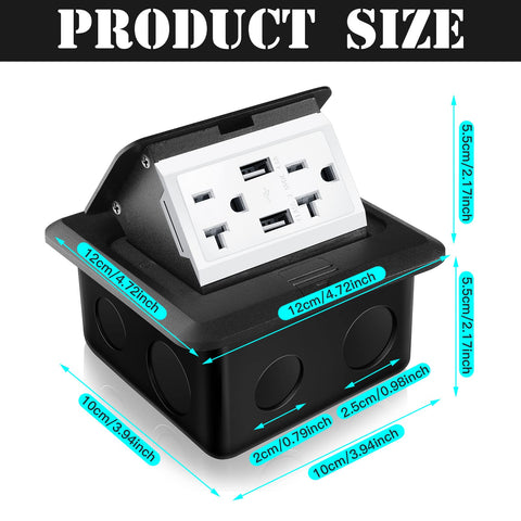 Hoolerry USB charger and 20A outlets in a weatherproof, tamper-resistant design.