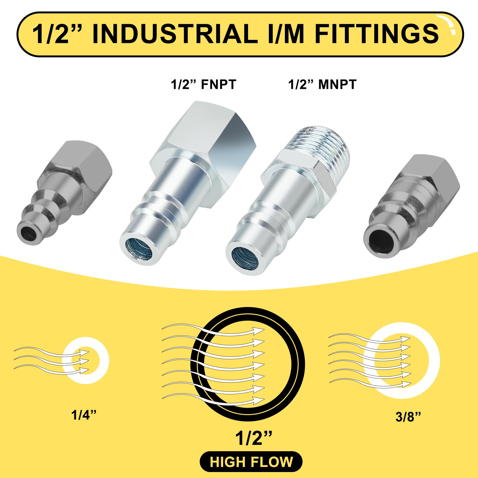 HOOTSUM 1/2in plugs provide secure, leak-free tool connections