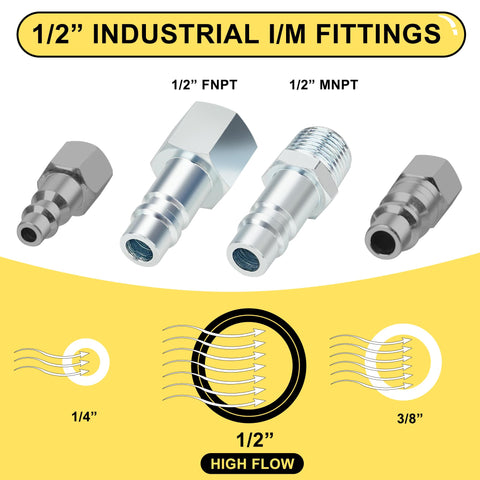 HOOTSUM 1/2in plugs provide secure, leak-free tool connections