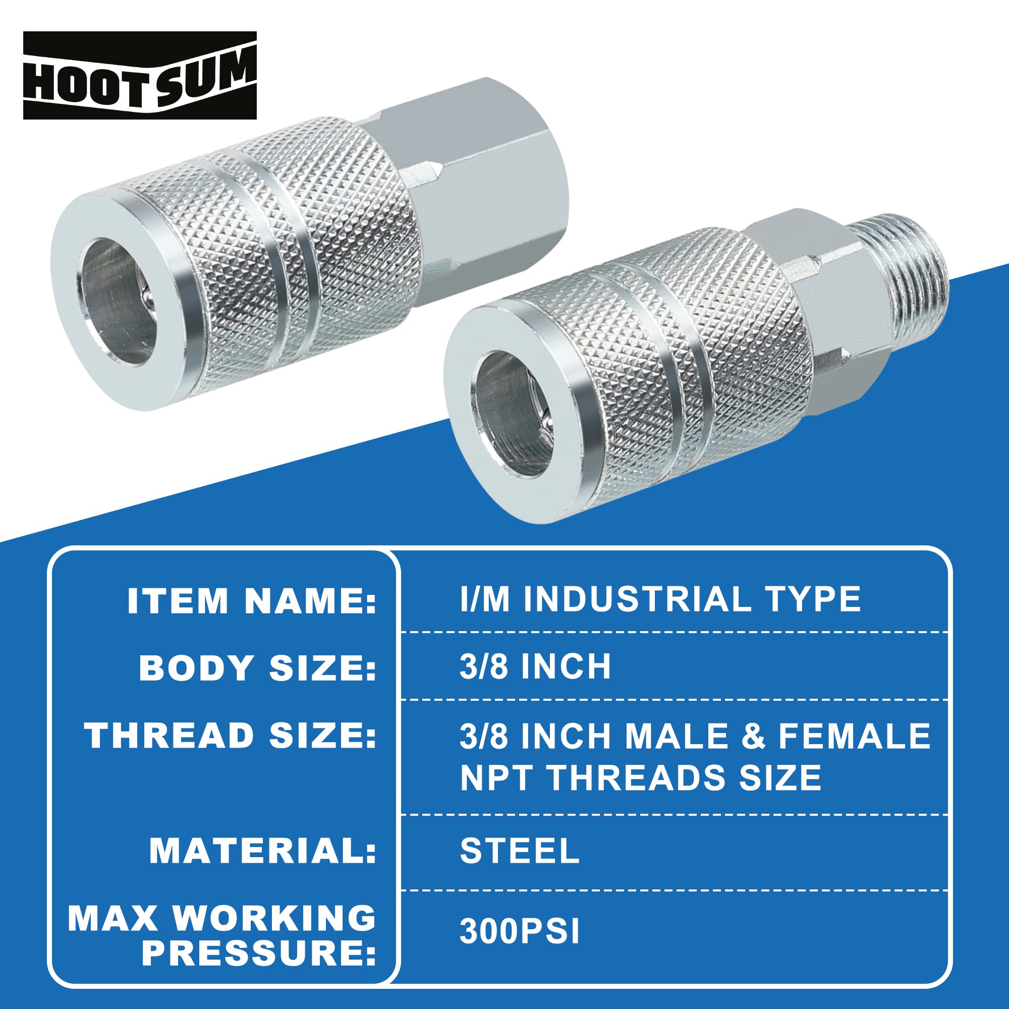 HOOTSUM 3-8 inch air plug FNPT for secure leak free fittings