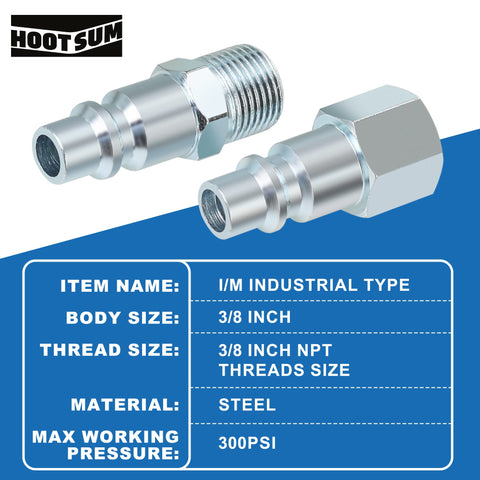 HOOTSUM 3-8 inch air plug MNPT for robust performance in heavy use