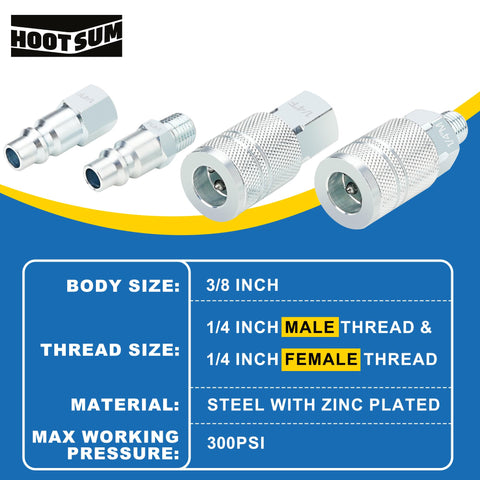 HOOTSUM 3/8 and 1/4 inch thread fittings enable versatile connections