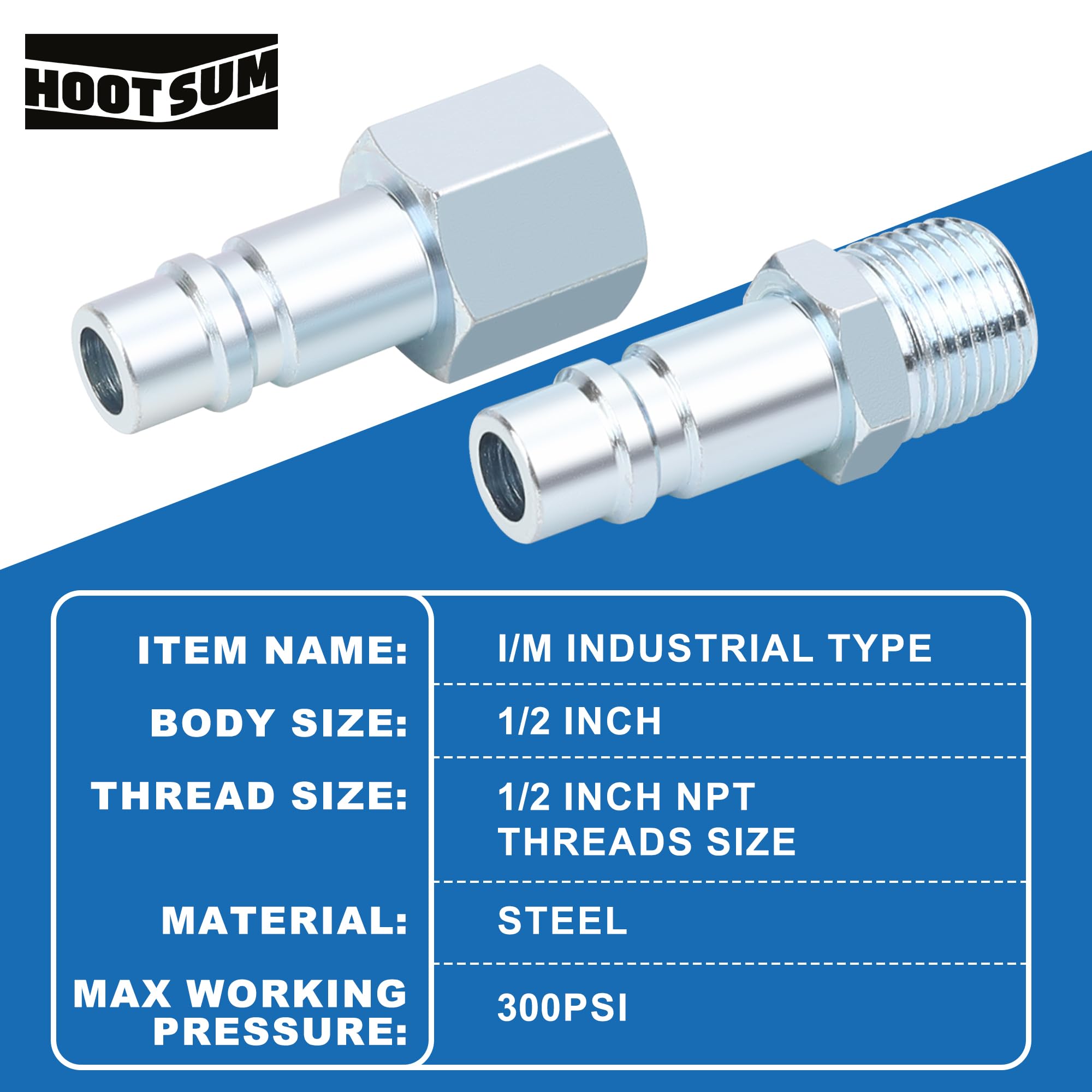 HOOTSUM half-inch industrial plug F-NPT with female threads for air tools