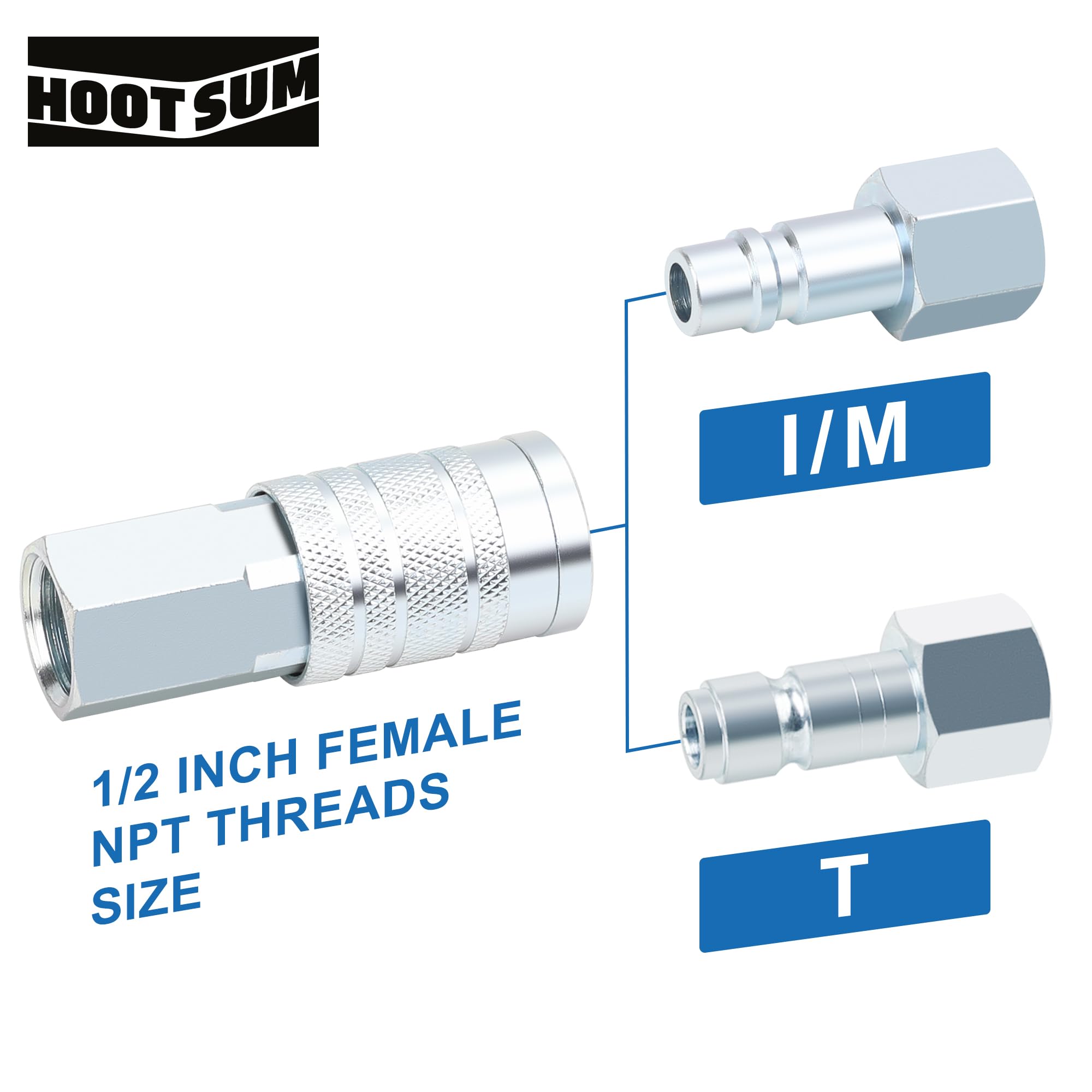 HOOTSUM half-inch industrial plug M-NPT with male threads for durable lines