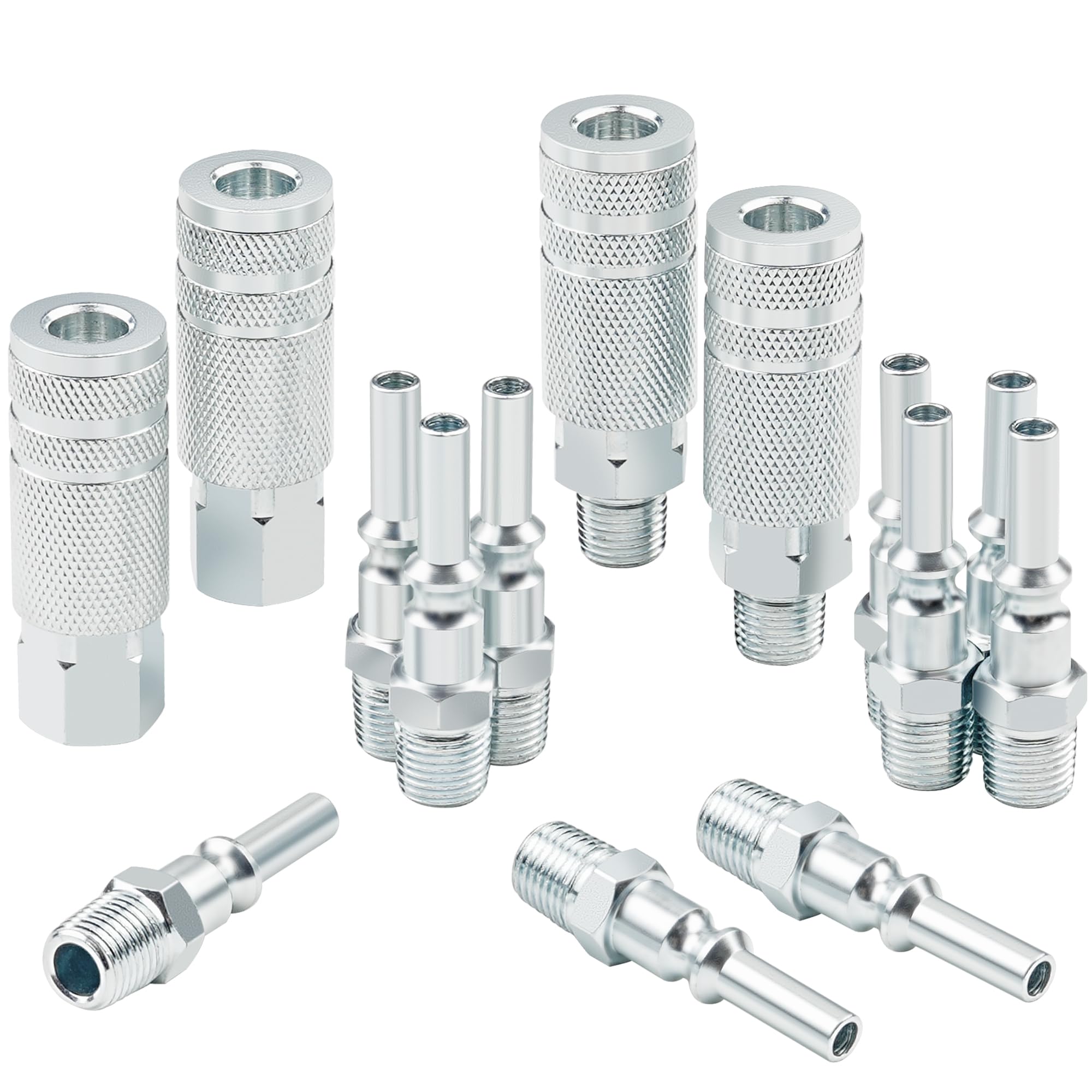 HOOTSUM Lincoln L-style 1/4-inch air fittings for quick, secure compressor connections.