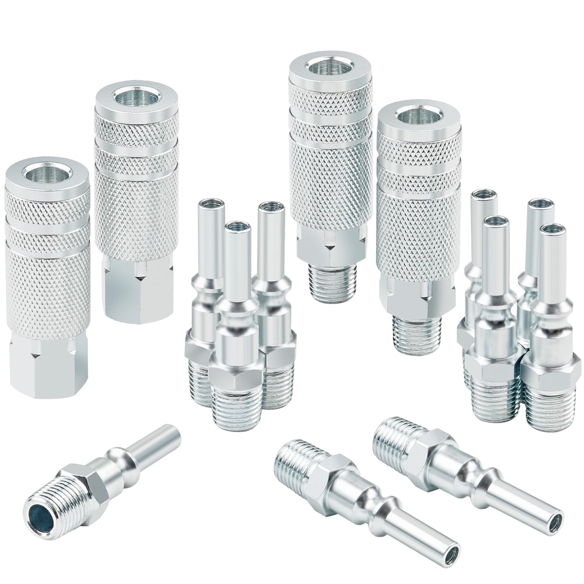 HOOTSUM Lincoln L-style 1/4-inch air fittings for quick, secure compressor connections.