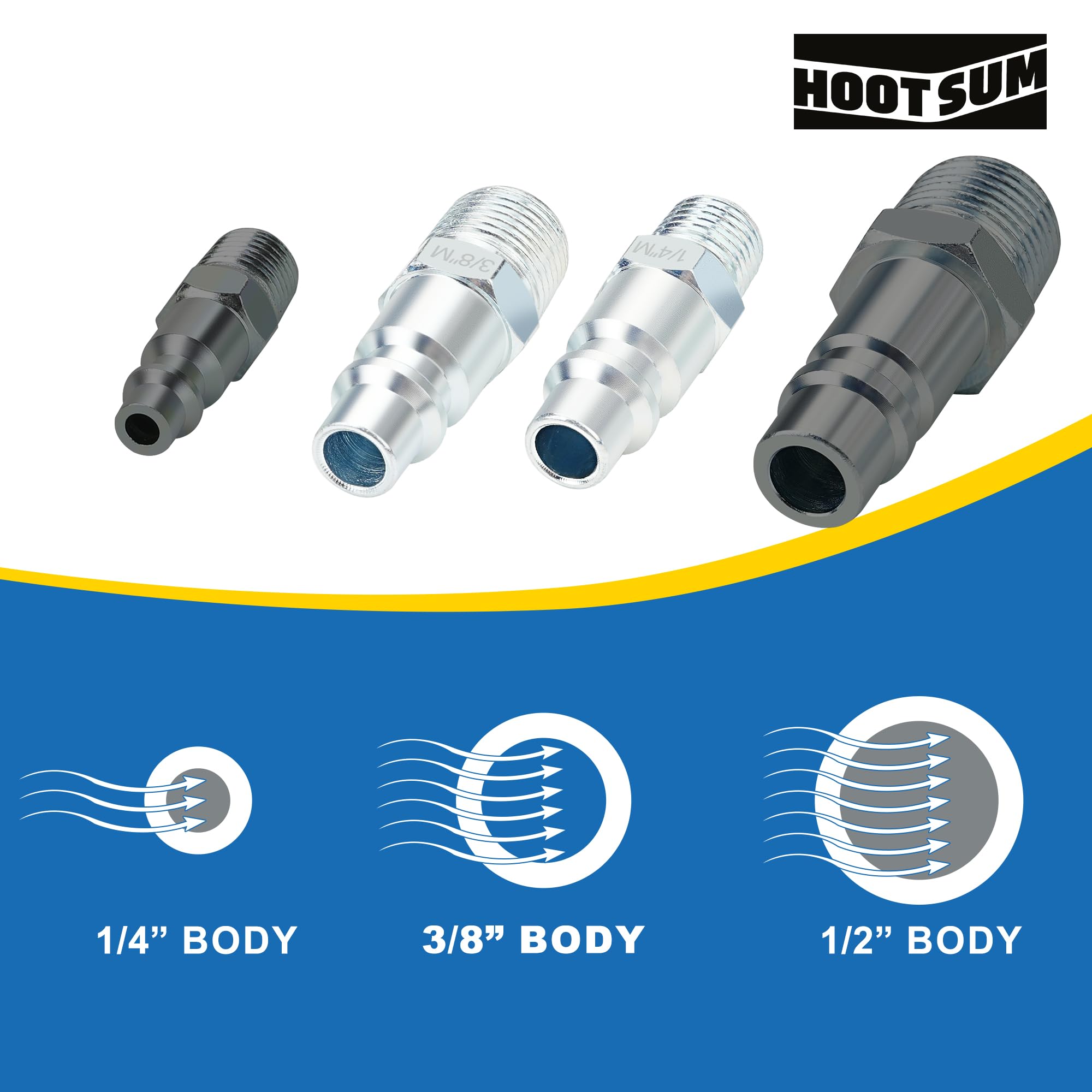 HOOTSUM zinc plated steel fittings highlighting corrosion resistance