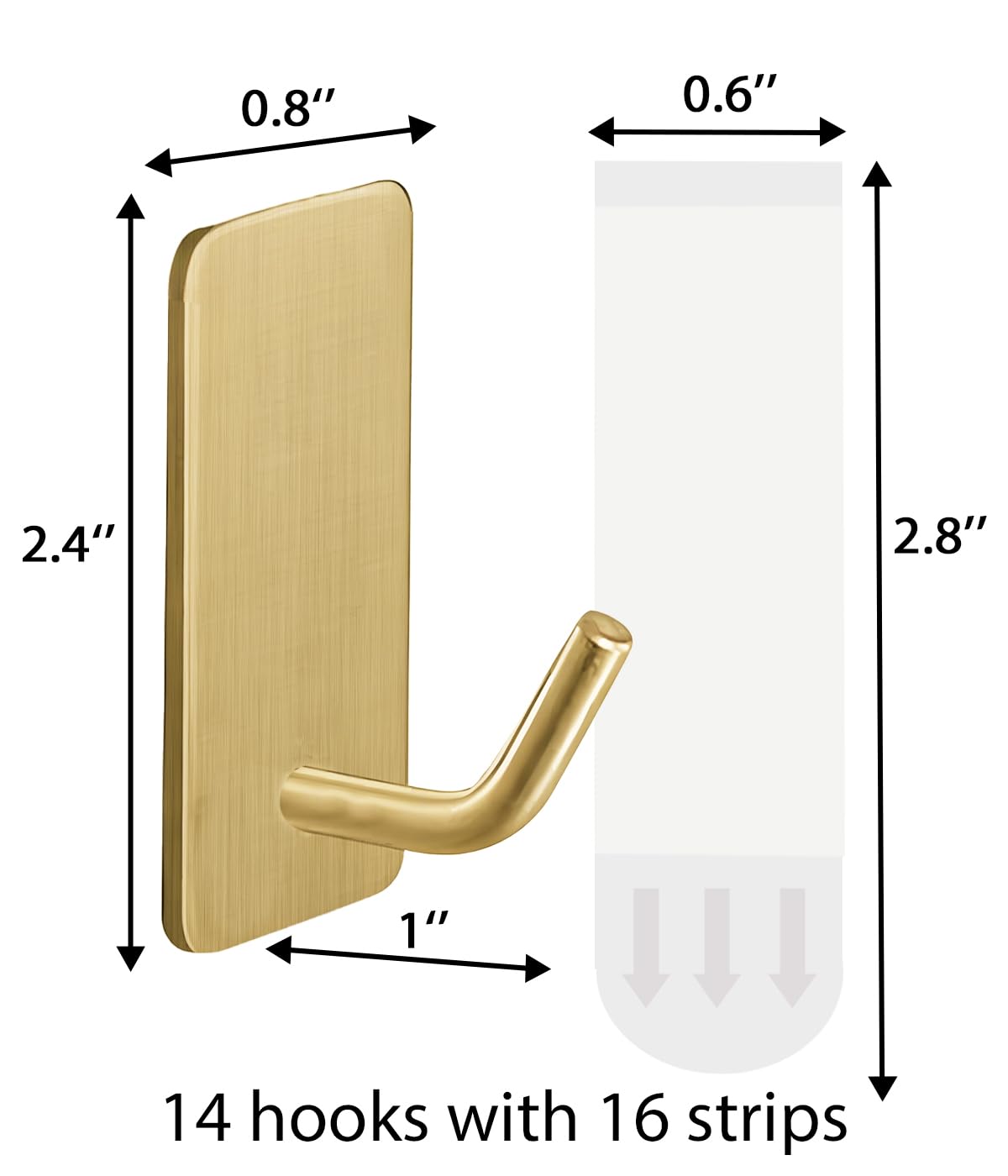 Hoousuper gold stainless steel hooks add a premium decor touch.