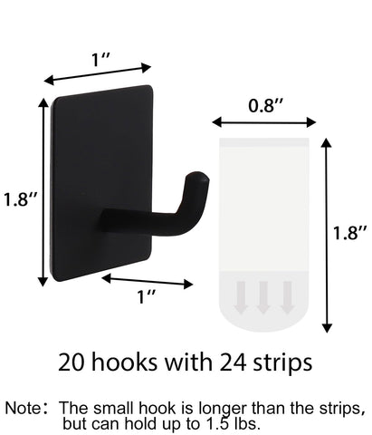 Hoousuper small black hooks ideal for robes and lightweight accessories.