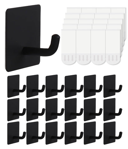 Hoousuper towel hooks with removable strips for damage-free bathroom organization.